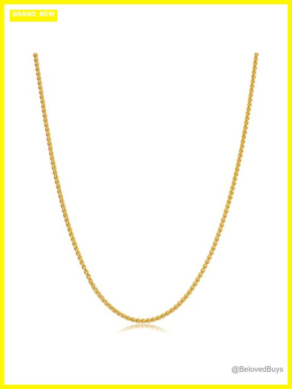 14k Yellow Gold Filled Round Wheat Chain Necklace 20in